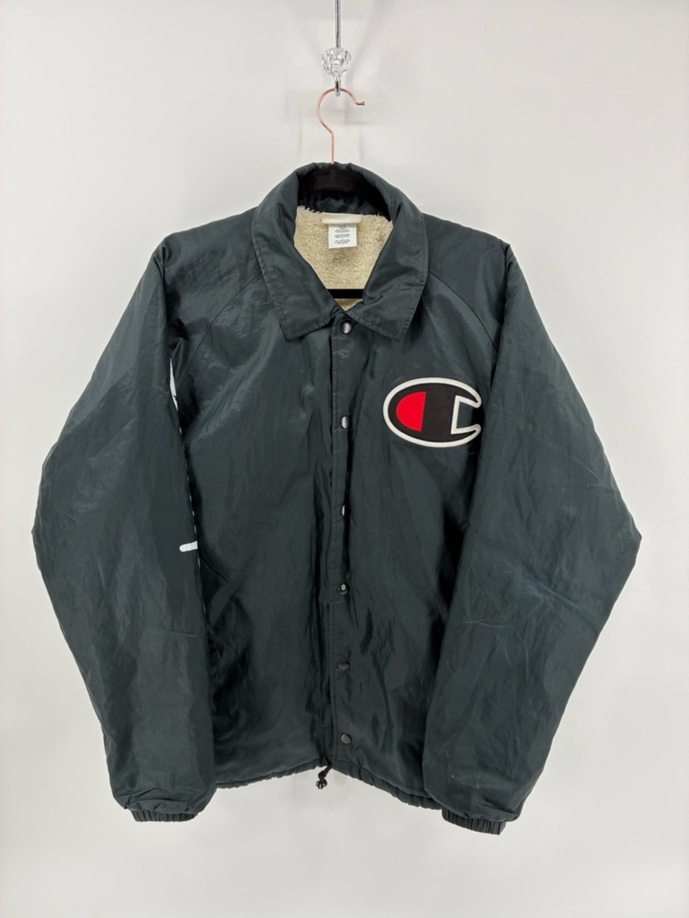 Champion Black Jacket with Red and Blue Logo Tag